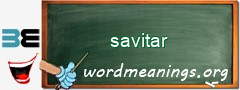 WordMeaning blackboard for savitar